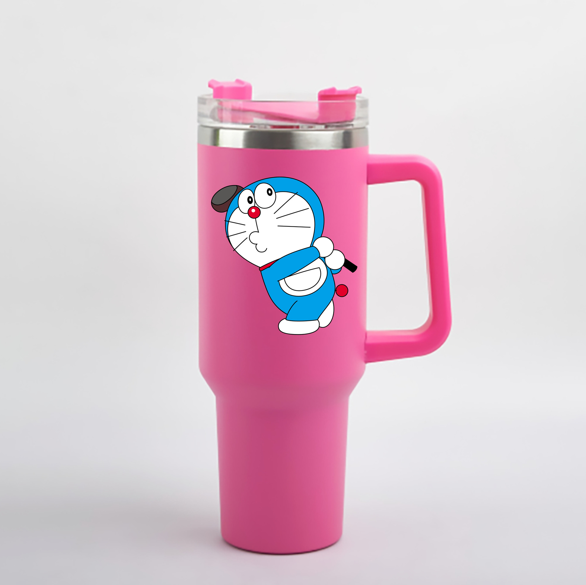 （画像用） ドラえもん Doraemon 1200mL車用タンブラー - クリスタルステッカー（プラスチックストロー付き）